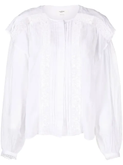 MARANT ÉTOILE Georgina lace-detail blouse White HT234522A039E