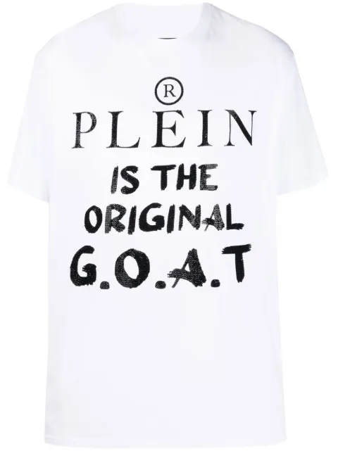Philipp Plein logo-print short-sleeved T-shirt White FABCMTK5646PJY002N