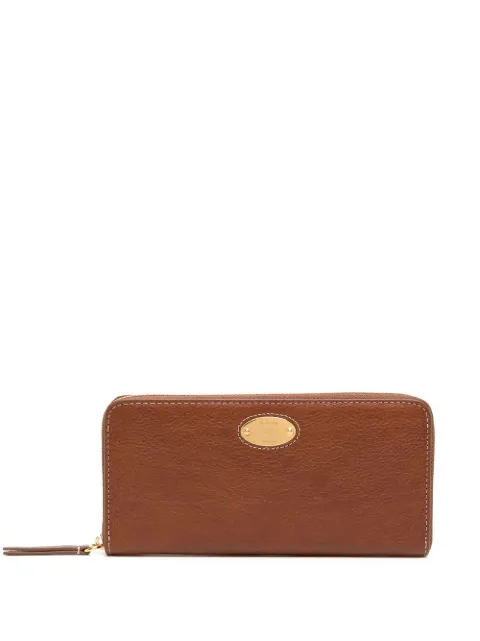 Mulberry grained-leather logo-plaque purse Brown RL7043275