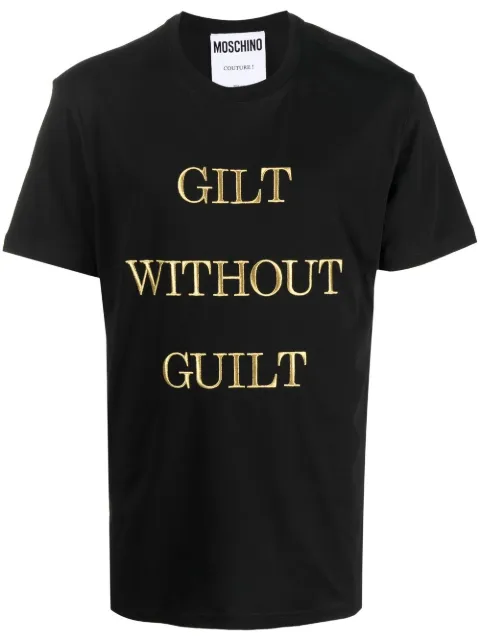 Moschino slogan-print short-sleeve T-shirt Black J07887241