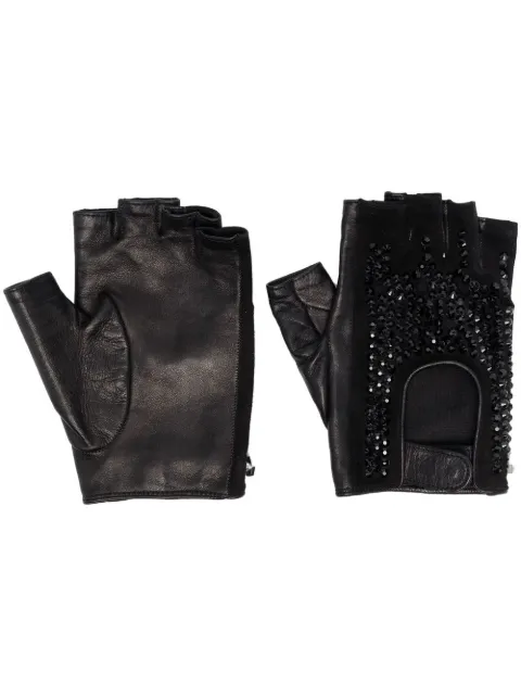 Philipp Plein driver gloves stones Black AABAWAB0053PLE075N