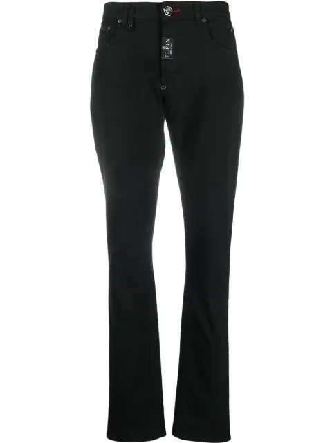 Philipp Plein Hexagon mid-rise slim-cut jeans Black AABCMDT3113PDE004N