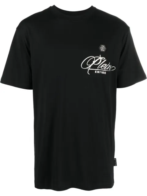Philipp Plein logo-print short-sleeved T-shirt Black AABCMTK5919PJY002N