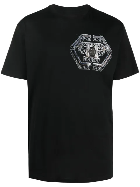 Philipp Plein logo-print short-sleeve T-shirt Black AABCMTK5851PJY002N