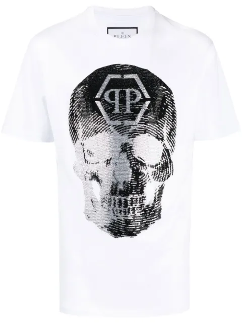 Philipp Plein SS skull print T-shirt White AABCMTK5893PJY002N