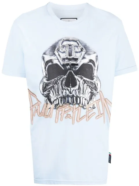Philipp Plein skull-print short-sleeve T-shirt Blue AABCMTK5963PJY002N