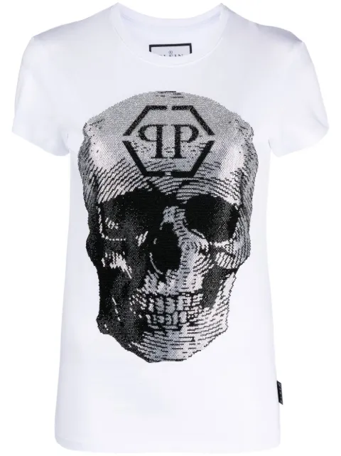 Philipp Plein Skull print T-shirt White AABCWTK2703PJY002N