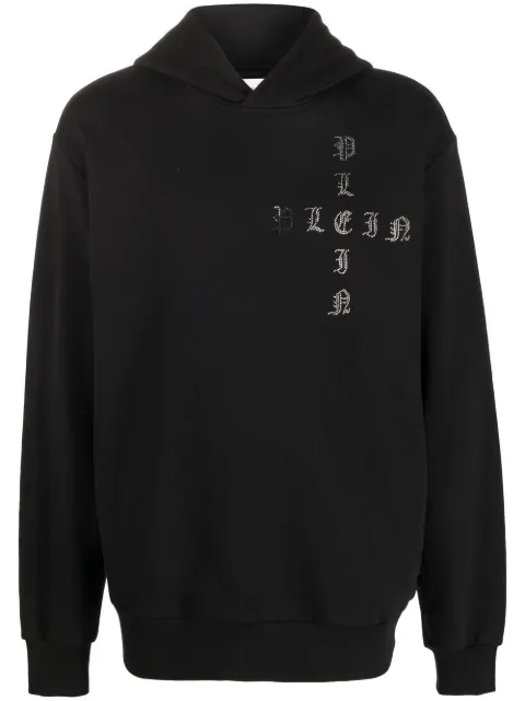 Philipp Plein Gothic Plein long-sleeve hoodie Black AABCMJB2837PJO002N