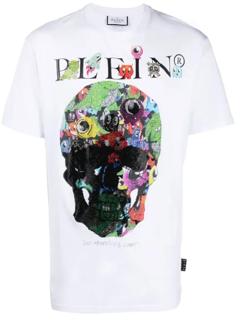 Philipp Plein Monsters logo print T-shirt White AABCMTK5667PJY002N