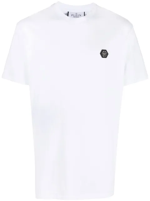 Philipp Plein logo-patch cotton T-shirt White AABCMTK5685PJY002N