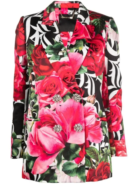 Philipp Plein Romance floral-print blazer Black AABCWRF0508PTE003N