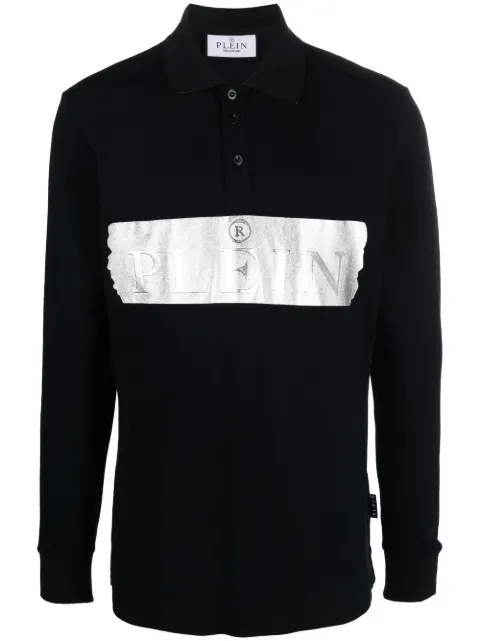 Philipp Plein logo-print polo shirt Black AABCMTK5864PTE003N