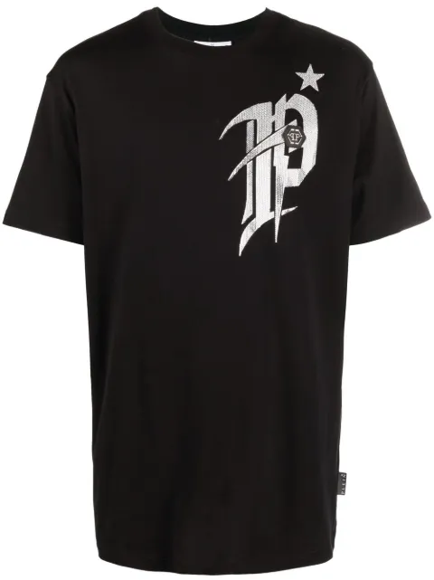 Philipp Plein logo-print short-sleeved T-shirt Black AABCMTK5899PJY002N