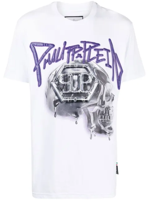 Philipp Plein skull-print short-sleeve T-shirt White AABCMTK5972PJY002N