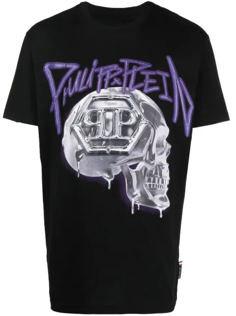 Philipp Plein skull-print short-sleeve T-shirt Black AABCMTK5972PJY002N