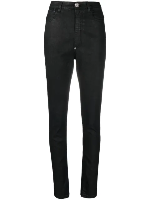 Philipp Plein high-waisted denim leggings Black AABCWDT2160PDE004N