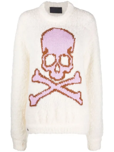 Philipp Plein Skull&Bones knitted jumper Neutrals AABCWKO0523PKN002N