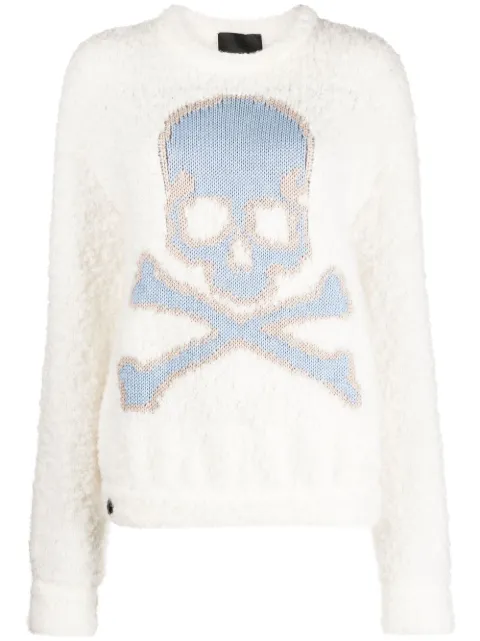 Philipp Plein Skull&Bones knitted jumper Neutrals AABCWKO0523PKN002N