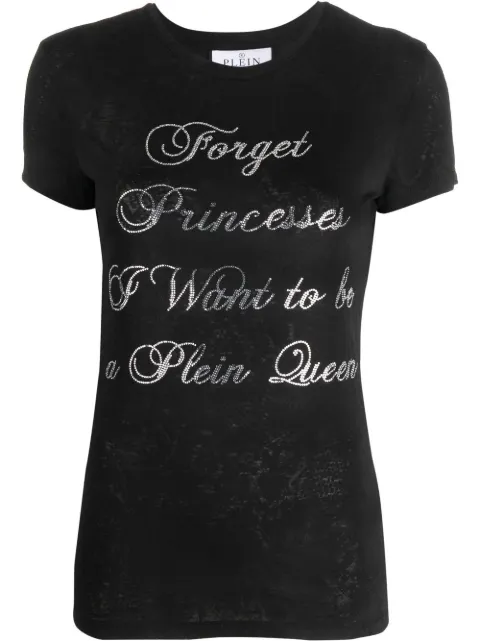 Philipp Plein crystal-embellished cotton T-shirt Black AABCWTK2640PJY002N