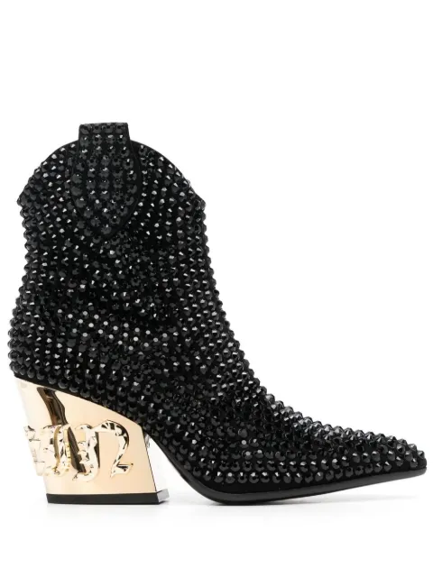 Philipp Plein Gothic Plein 80mm leather boots Black AABSWSE0626PLE010N