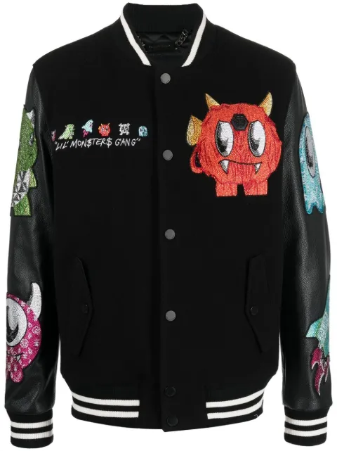 Philipp Plein patch-detail varsity jacket Black AABCMRB1962PTE120N