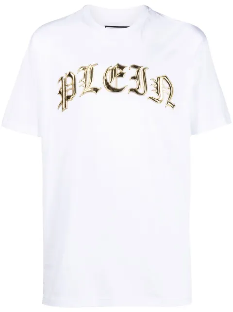 Philipp Plein logo-appliqué cotton T-shirt White AABCMTK5640PJY002N