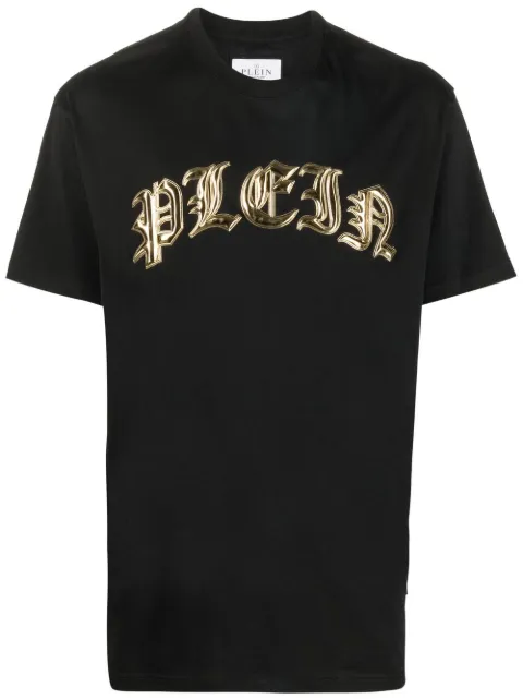Philipp Plein logo-appliqué cotton T-shirt Black AABCMTK5640PJY002N