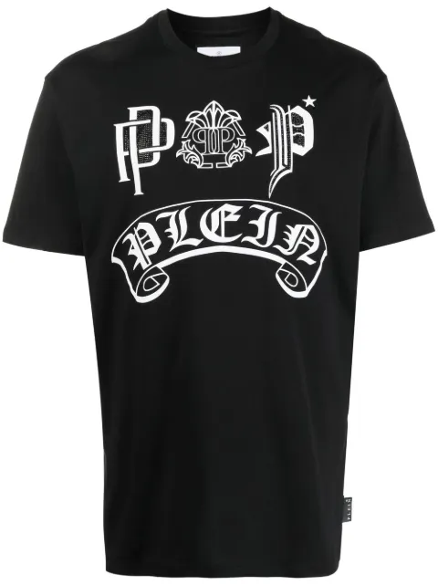Philipp Plein SS Gothic Plein graphic-print T-Shirt Black AABCMTK5718PJY002N