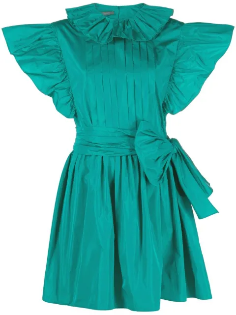 Alberta Ferretti bow-detail flared dress Green A04416620