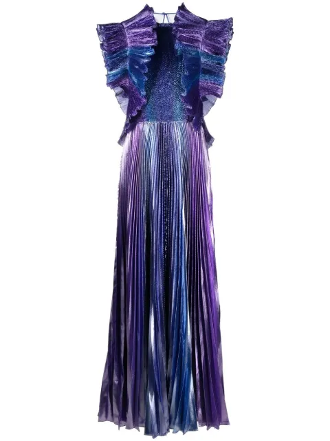 Alberta Ferretti ruffle-detail sleeveless dress Purple A04335152