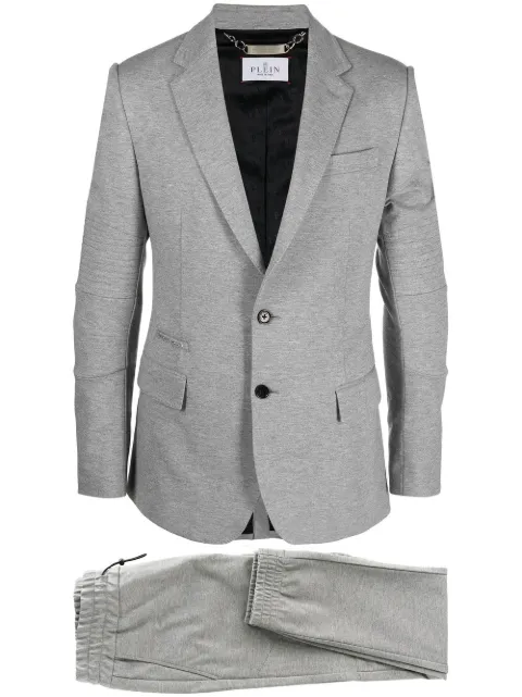 Philipp Plein cuffed single-breasted suit Grey AABCMRF1621PTE003N