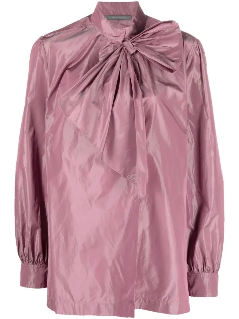 Alberta Ferretti bow-detail blouse Pink A02216620