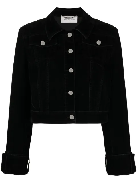 Alberta Ferretti cotton-blend cropped jacket Black A05086678