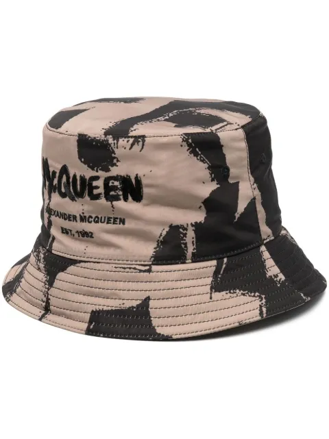 Alexander McQueen McQueen Graffiti bucket hat Brown 7056834404Q
