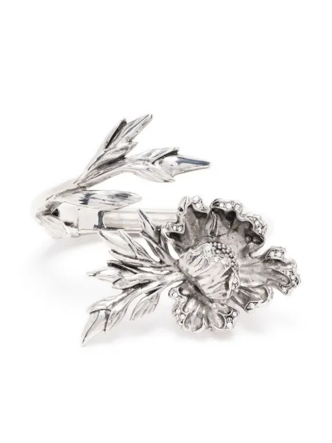 Alberta Ferretti asymmetric flower cuff bracelet Silver A38126686
