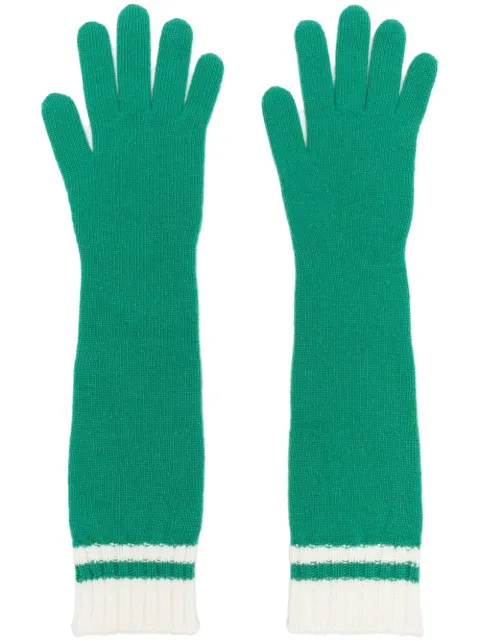 Alberta Ferretti ribbed-knit long-length gloves Green J35806602