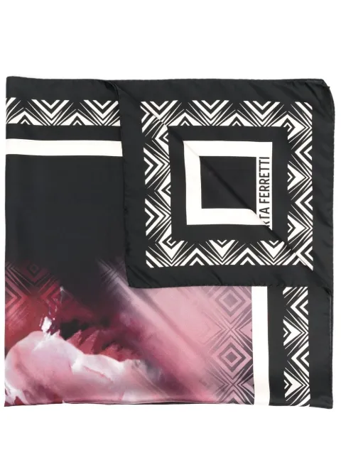 Alberta Ferretti geometric-print silk scarf Black A33136665