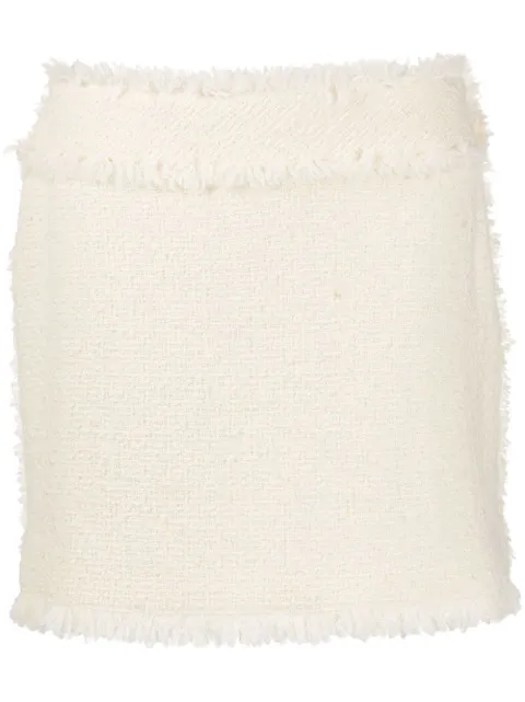 Alberta Ferretti tweed-design mini skirt White A01196633