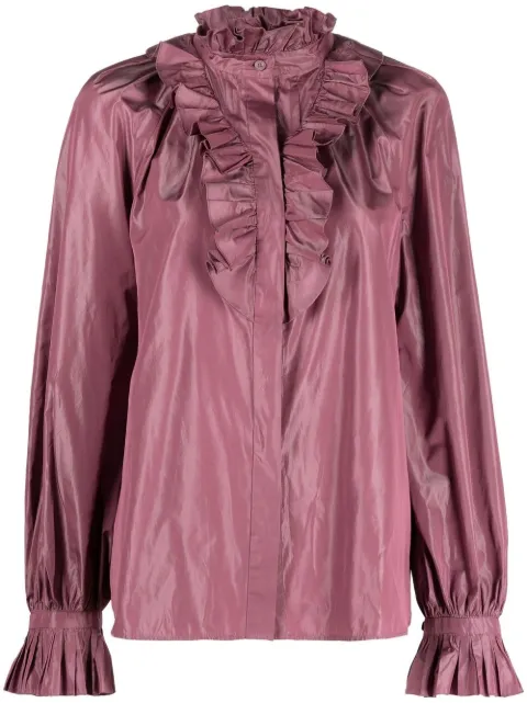 Alberta Ferretti ruffled long-sleeve shirt Pink A02156620