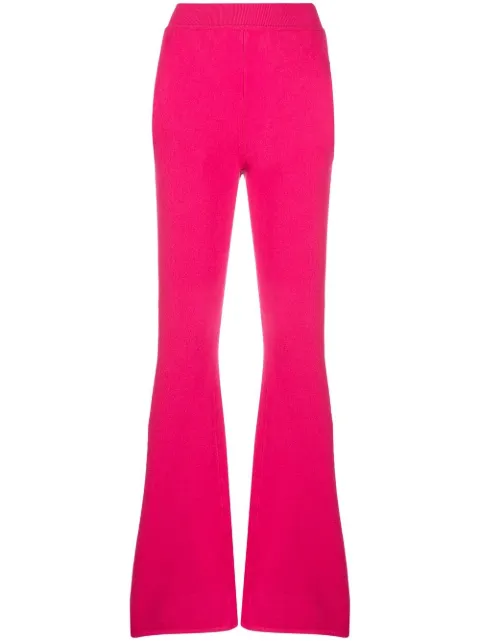 Alberta Ferretti flared-leg high-waisted trousers Pink J03816602