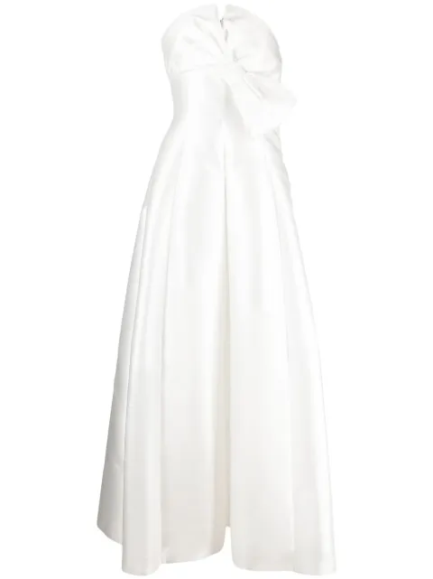Alberta Ferretti bow-embellished evening gown White AEF222U04466625