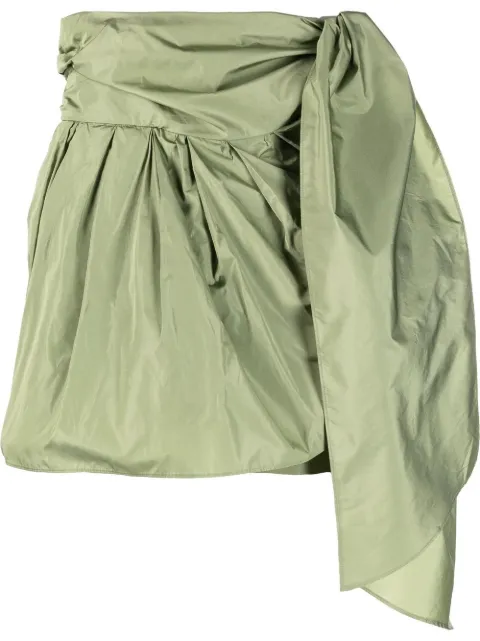 Alberta Ferretti side tie-fastening detail shorts Green A03146620
