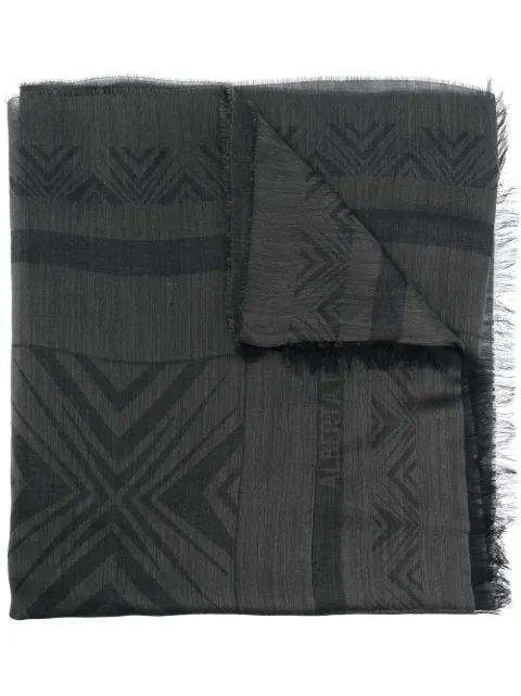 Alberta Ferretti geometric-print knitted scarf Black A33096668