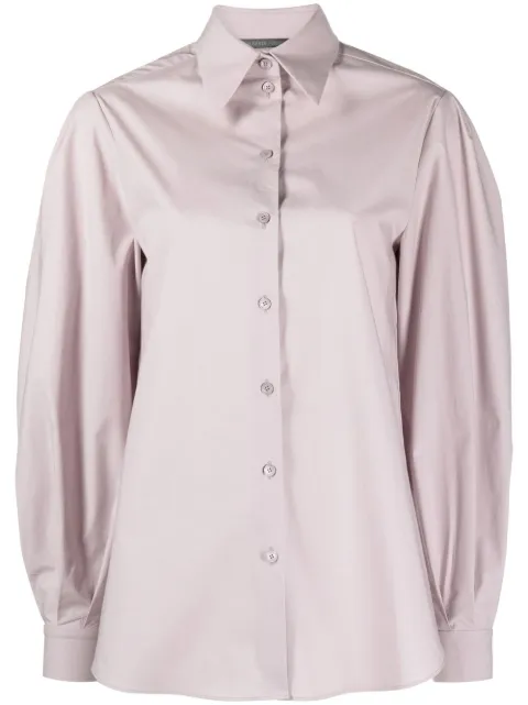 Alberta Ferretti pointed balloon-sleeved shirt Purple A02076629