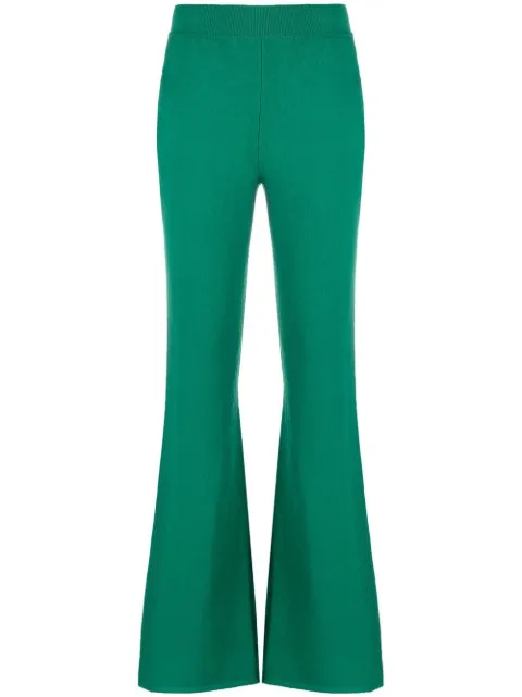 Alberta Ferretti flared fine-knit trousers Green J03816602