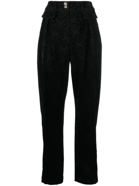 Alberta Ferretti geometric-print high-waisted trousers Black A03096678