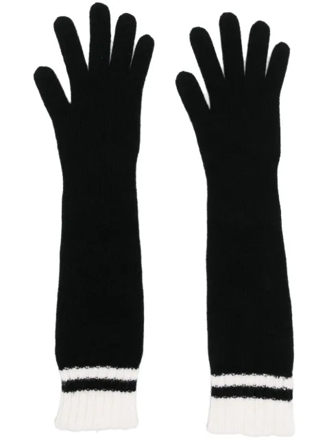 Alberta Ferretti ribbed-knit long-length gloves Black J35806602