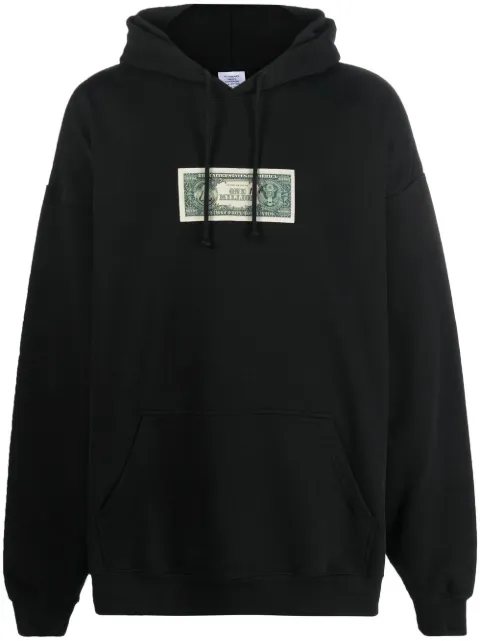 VETEMENTS graphic print hoodie Black UA53HD140B1606