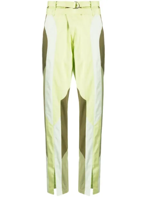 Kiko Kostadinov Daintree straight-leg panelled trousers Green KKWSS22T02