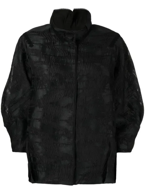 SHIATZY CHEN full-jacquard stand-up collar jacket Black 123756